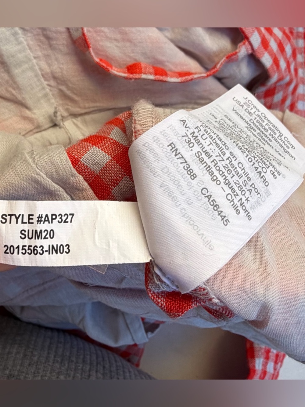 J. Crew Red and Baby Blue Gingham Romper Jumpsuit - Size 0 - Picture 7 of 7